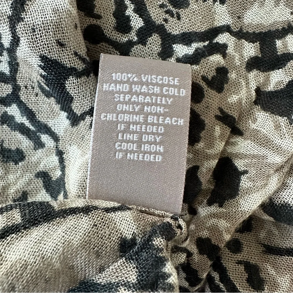 J. Jill Black, Tan, Cream Patterned Viscose Infinity Loop Scarf